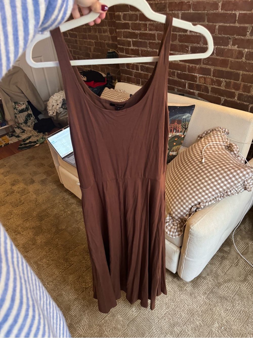 Quince Brown Sleeveless Maxi Dress